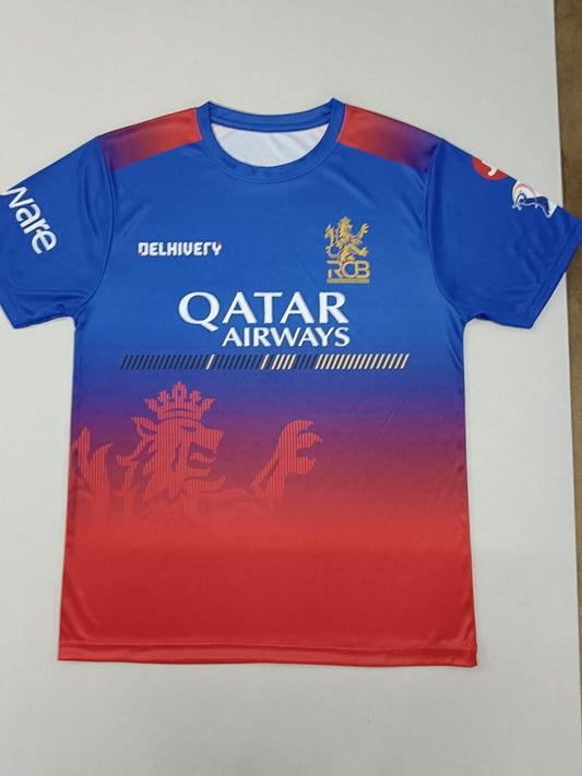 PW|IPL|RCB| Men's  Graphic Print Dry Fit Soft Fabric 180GSM T-Shirt