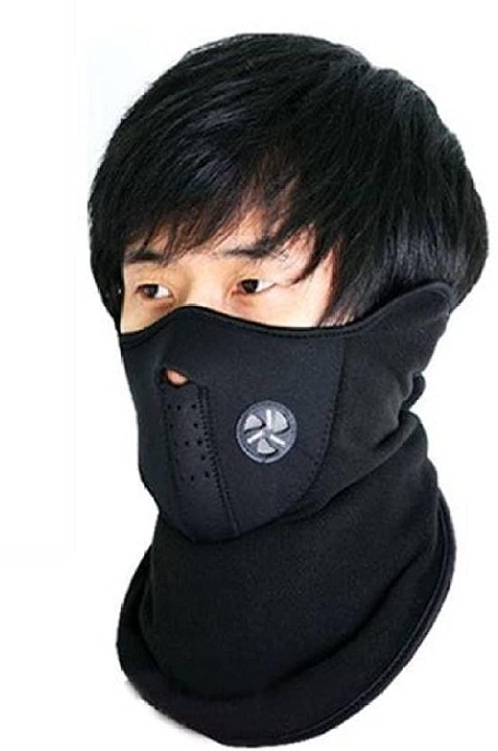 PW|Men Soft Neoprance Fabric Reusable Motorcycle Riding Face Cover Skin protection Balaclava Mask for Bikers UV Anti Dust Neck gaiter For Sports outdoor activity Pack of 1 Neoprance Mask