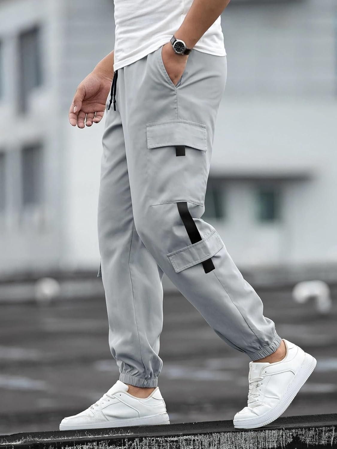 PW| Men's Solid  Cargo Pant Grey