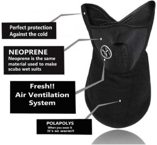 PW|Men Soft Neoprance Fabric Reusable Motorcycle Riding Face Cover Skin protection Balaclava Mask for Bikers UV Anti Dust Neck gaiter For Sports outdoor activity Pack of 1 Neoprance Mask