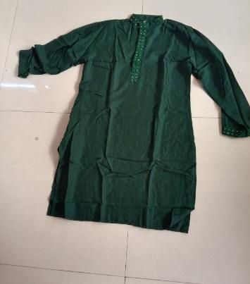 Mehndi Green Mirror Embroidery Kurta