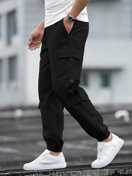 PW | Men's Solid Cargo Pant Black