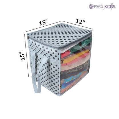 Saree Cover - Printed Non Woven Saree Cover with Handles and Transparent Front (Pack of 4)