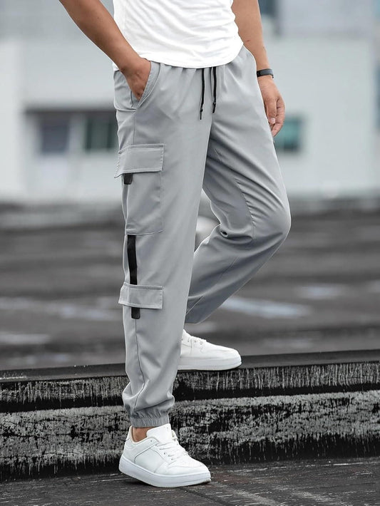 PW| Men's Solid  Cargo Pant Grey