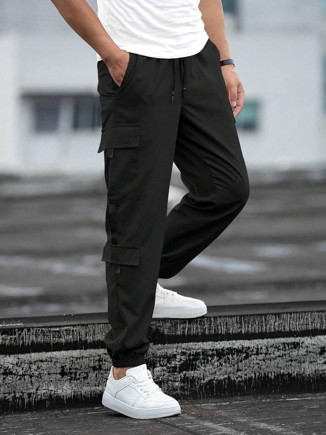 PW | Men's Solid Cargo Pant Black